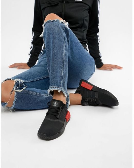 Zapatillas en negro con rojo Nmd R1 adidas Originals de color Negro | Lyst
