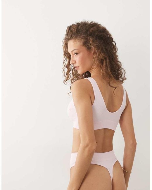 Boux Avenue Brown Embroidered Bow High Leg Thong