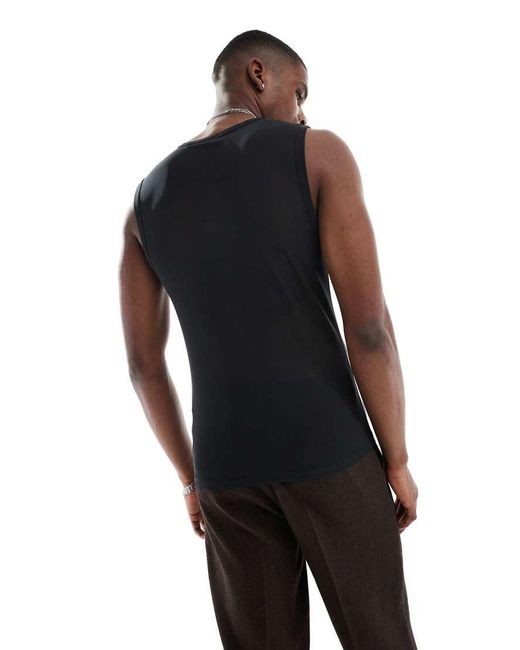 ASOS Black Muscle Fit Vest for men