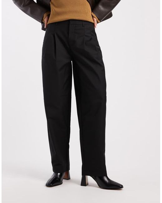 Object Black Pleat Front Barrel Leg Detail Trouser