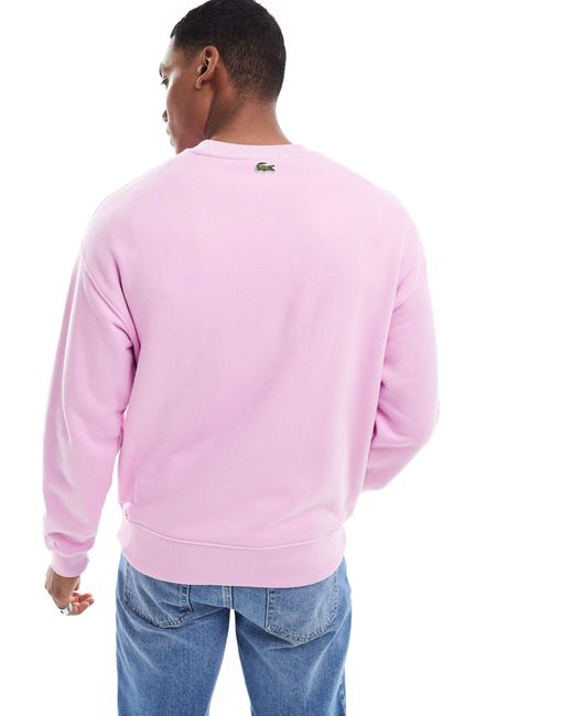 Felpa unisex con logo di Lacoste in Pink