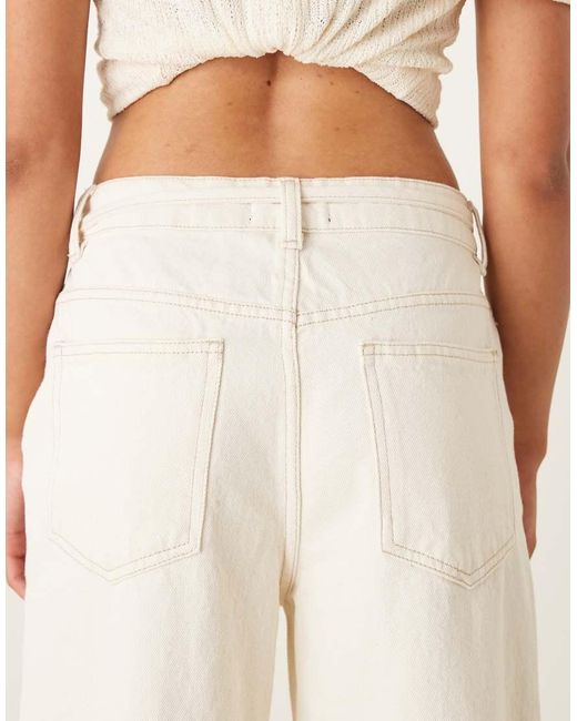 ASOS Natural Wide Leg Dad Jean With Belt
