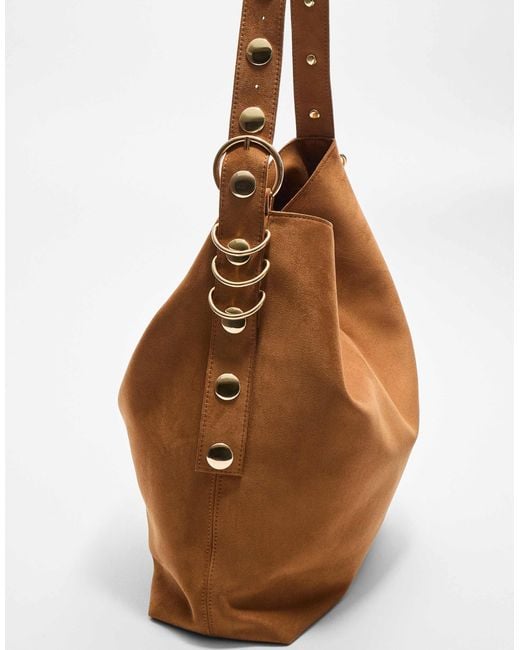 Stradivarius Brown – beuteltasche aus wildlederimitat