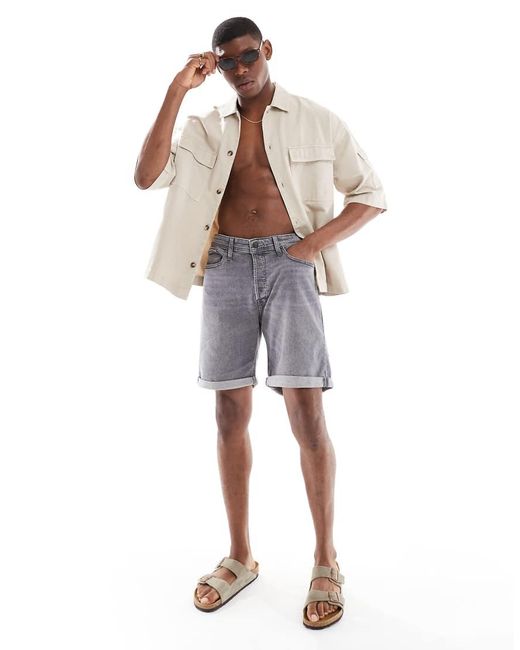 Jack & Jones White Denim Shorts for men