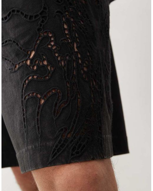Weekday White Co-ord Shorts With Broderie Anglais Detail for men