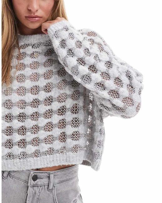 Miss Selfridge Gestreepte Trui in het Gray