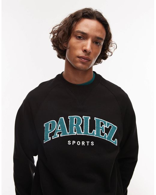 Sweat-shirt ras Parlez pour homme en coloris Black