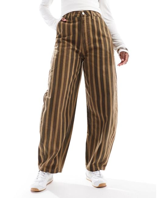 ASOS Brown Barrel Leg Trousers