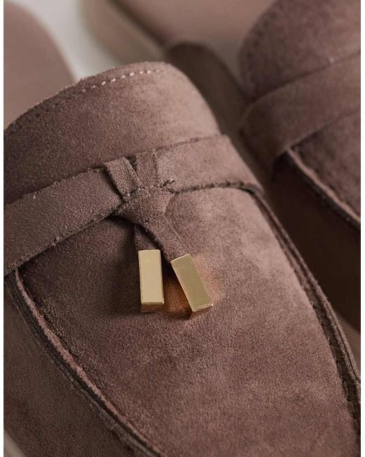 SEQWL Brown Mule Tassel Trim Loafer