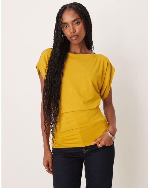 ASOS Yellow Modal Batwing Slouchy Top