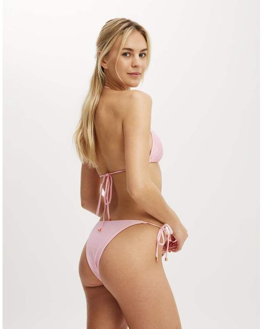 Cotton On Natural String Triangle Bikini Top