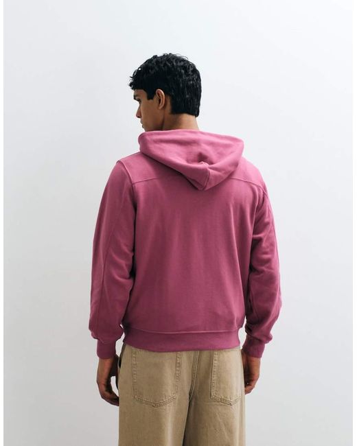 Abercrombie & Fitch Pink Icon Logo Zip Up Hoodie for men