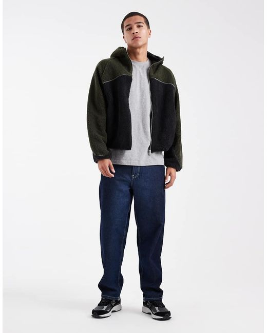 Cotton On Black Hooded Teddy Jacket for men