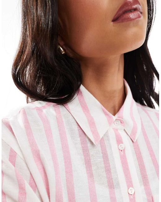 Camicia A Maniche Lunghe E Bianca A Righe di New Look in White