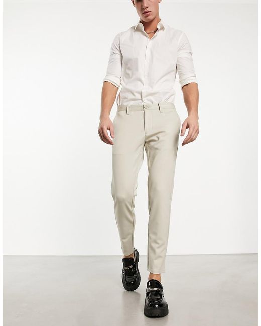 Only & Sons Natural Slim Fit Tapered Trousers for men