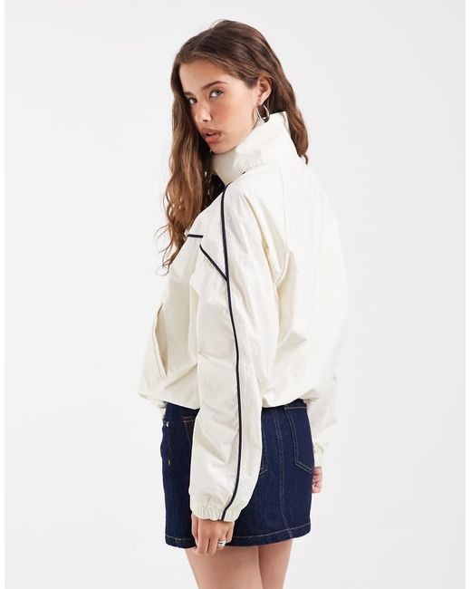 ASOS Natural Techy Funnel Neck Windbreaker Jacket