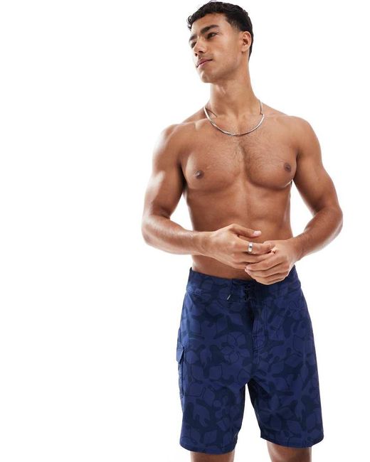 Speedo Blue Swim Shorts Lookout Print 18' Board Shorts for men