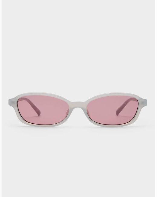 Le Specs Brown Honey Pot Slim Rectangular Sunglasses