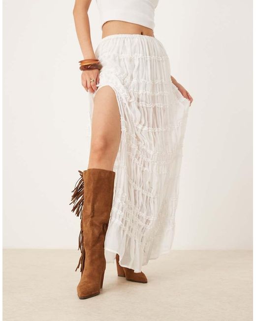 ALDO Natural Kaelya Tassel Detail Western Knee Boots