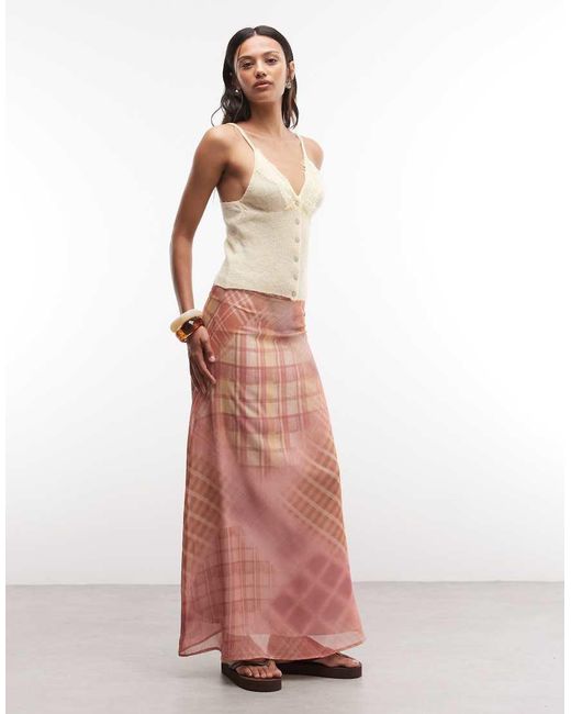 Reclaimed Vintage Multicolor Knitted Lace Trim Cami Top