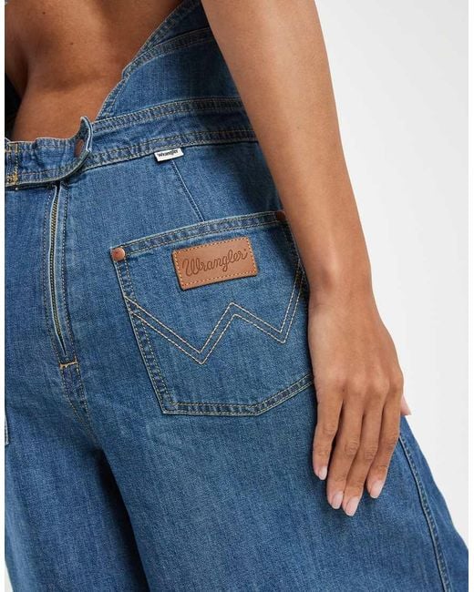 Wrangler Blue Denim Culotte Jumpsuit