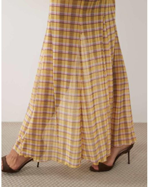 ASOS Natural Co-Ord Printed Mesh Maxi Skirt