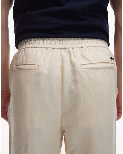 Lacoste Natural Straight Leg Woven Pants for men