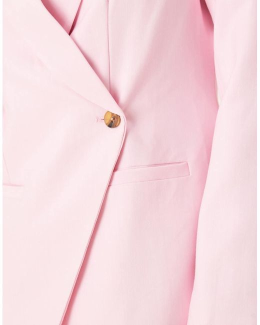 ASOS Pink Tailored Nipped Waist Blazer With Cutaway Hem