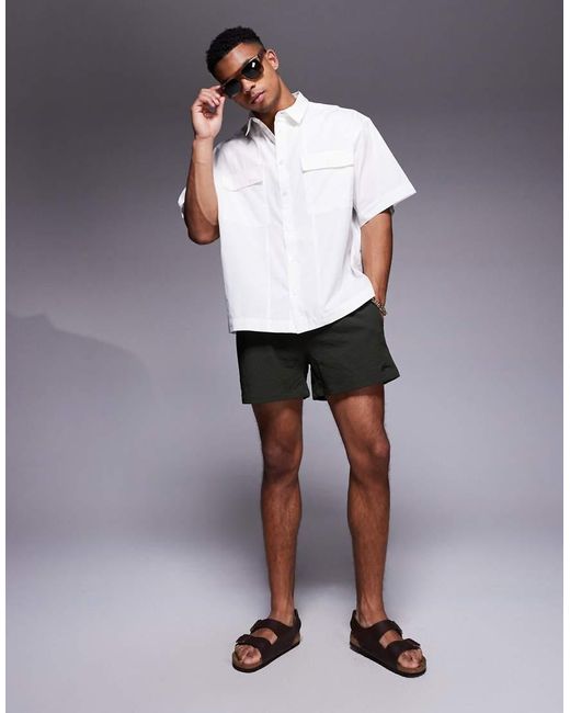 Camisa Blanca Extragrande Con Bolsillos En El Pecho De Popelina De ASOS de hombre de color Gray