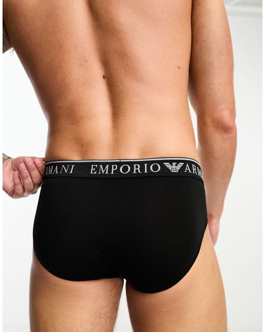 Emporio Armani Black Emporio Armani Bodywear 2 Pack Briefs for men