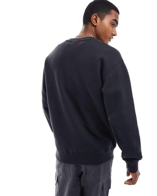 New Balance Blue Small Logo Brushed Sweatshirt for men
