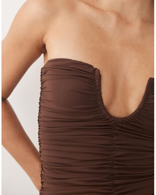 ASOS Black Polyamide Bandeau Top With U Scoop