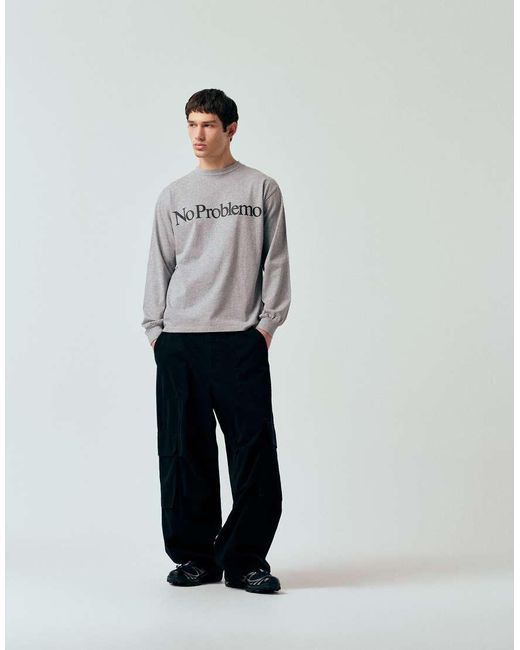 No Problemo Gray 100% Cotton Large Logo Sweatshirt for men