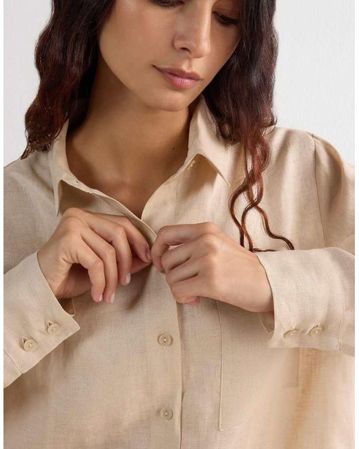 Intimissimi Natural The Pure Linen Plain-Weave Linen Shirt