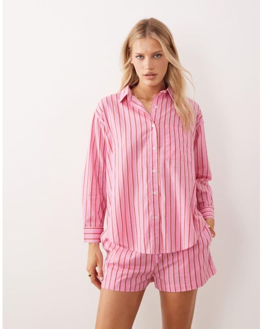 Iisla & Bird Pink Long Sleeve Stripe Shirt