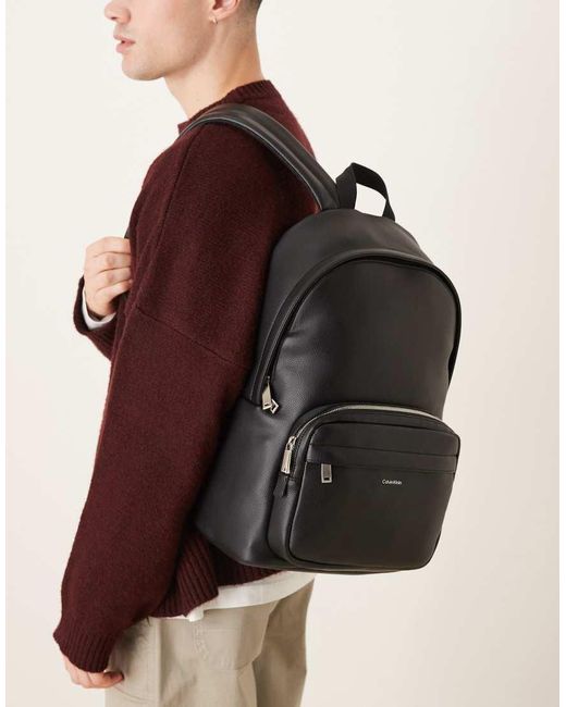 Calvin Klein Ronde Rugzak Met Zak Aan De Voorkant in het Brown voor heren