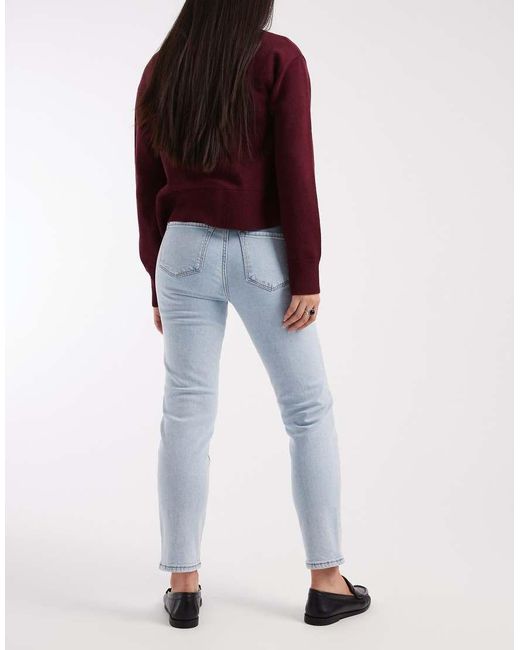 ONLY Blue Emily High Waisted Straight Leg Jeans