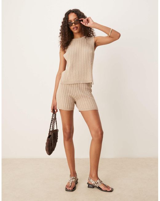 Short d'ensemble en maille bouclée - moka ASOS en coloris Natural