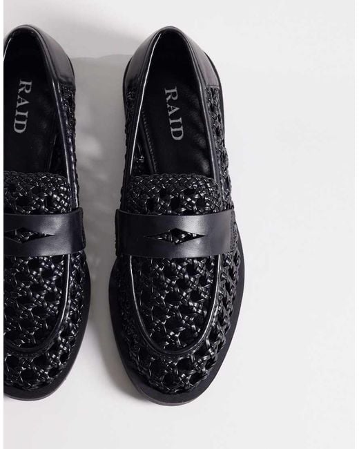 Raid Blue Uliana Woven Loafers