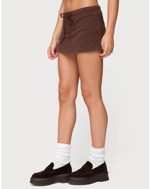 Edikted Brown Bayside Slitted Micro Skort