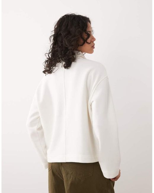 Barbour White Daya Knitted Lace Up Sweatshirt