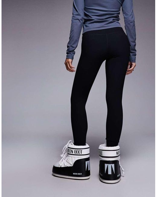 ASOS 4505 Ski & Snow Blue Asos 4505 Petite Ski Thermal Ribbed Fleece Back Base Layer Legging With Sweat Wicking