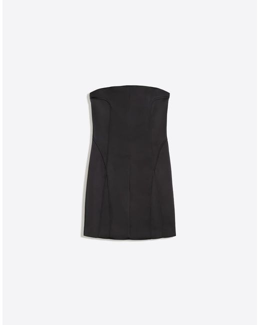 Bershka Black Mini Satin Dress