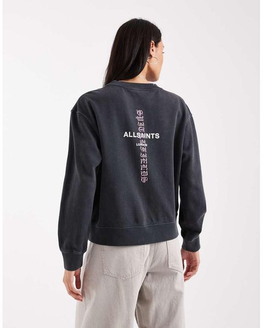 AllSaints Blue Knox Cropped Sweatshirt