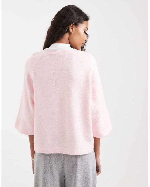 ONLY White Boxy Knitted T-shirt
