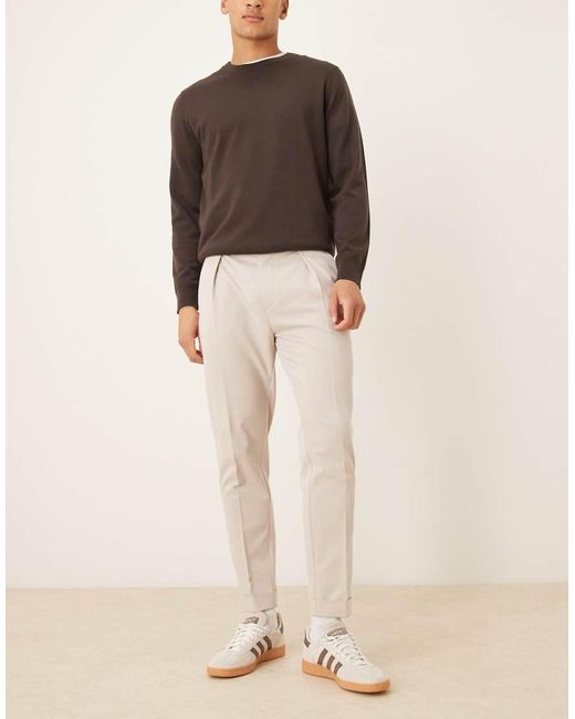 ASOS Natural Smart Tapered Chino Trouser for men