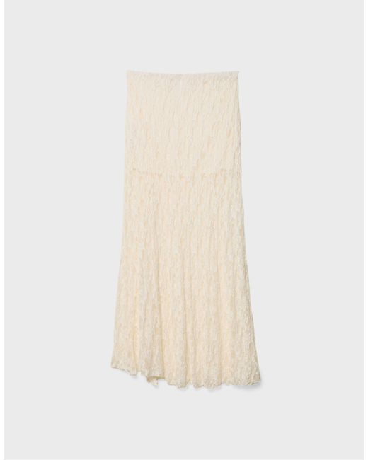 Stradivarius White – midirock aus spitze