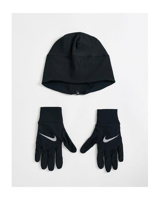 Nike Black Essentials Mens Gloves And Hat Set for men