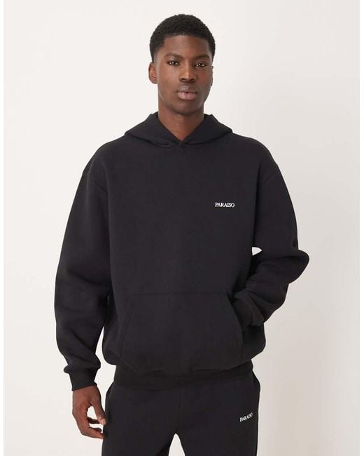 Sudadera Negra Extragrande Con Capucha Y Detalle Estampado De (Parte De Un Conjunto) ASOS de hombre de color Blue