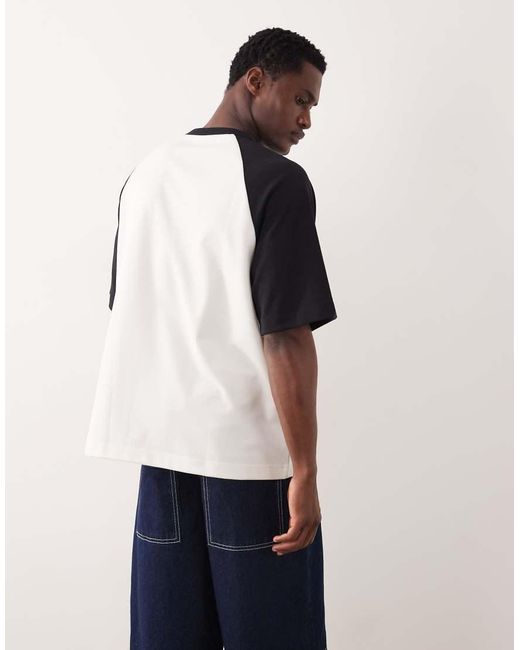 ASOS White Breathemaxtm Heavyweight Oversized T-shirt With Contrast Raglan for men